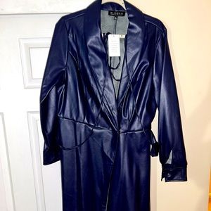 Eloquii faux leather wrap dress.